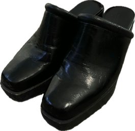 Rachel Coney Leather Mules Size 7.5