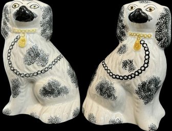 Pair Of Reproduction (1920-1930's) Staffordshire English Dogs