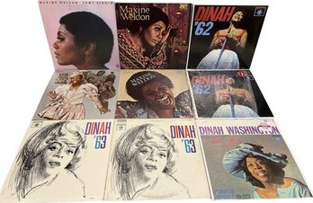 Collection Of Vinyl Records, Dinah Washington, Maxine Weldon, Aretha Franklin, Nina Simone And Many More
