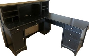 Black L-Shape Desk, 59x19.5x46.5 And 60.5x19.5