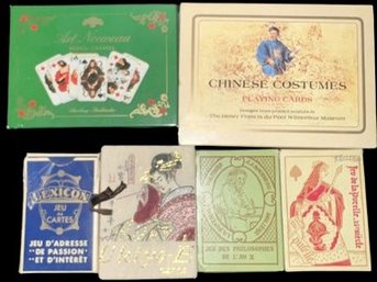 Playing Card Lot, Art Nouveau Canasta Bridge, Chinese Costumes, Lexicon, Jeu De La Pucelle Playing Card &more