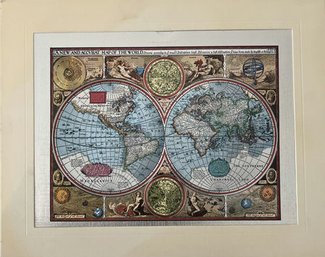 New And Accurate Map Of The World 1626 Foiled World Map - 10Lx8W