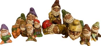 Vintage Ceramic Garden Gnomes (10) 5-8in Tall