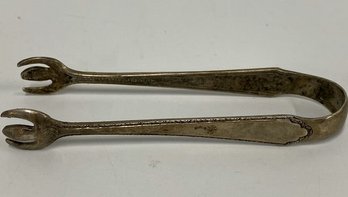 1921 Treasure Sterling Silver-Plated Sugar Tongs - 4'Length, 0.6oz