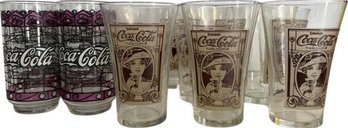 Coca Cola Vintage Glasses-5.5in Tall, 16 Total Glasses, Some Show More Use Than Others