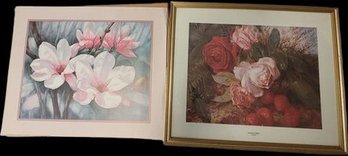 Strawberry Delight By E. ANDERSON Water Color Print & Water Color Flowers  By Peppy Thatch Sibley Print