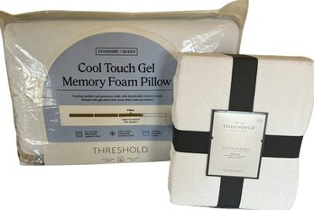 Threshold Pillow & Blanket: Both New.