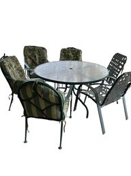 Outdoor Table & Chairs. Table  Is 48 Inches In Diameter.