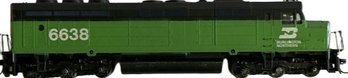Burlington Northern 6638 9.5in Engine By Kadee USA Pat No. 3111229, No Scale Visible
