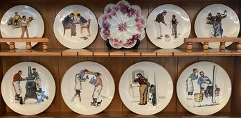 Normal Rockwell Collectors Plates (10.5in & 8.5) With Decorative Bowl