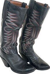 Tall Black Mens Cowboy Boots Approx Size 11