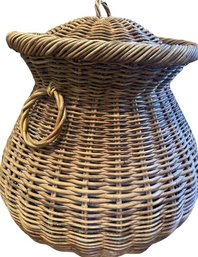 Large Basket With Removable Lid 17 Wide X 21 Tall