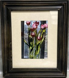 Framed Floral Photograph. Signed By Photographer SBV, 2009-11x13