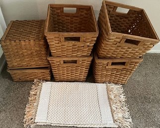 Six Wicker Storage Baskets