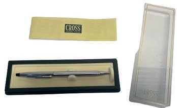 Cross Pen,Silver Colored, With Case (Pen Is 5)