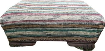 Footstool Low Striped Dimensions Are 16 Inches Wide By 23 Inches Wide By 9 Inches