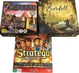 Everdell, Stratego & 7 Wonders (NEW) Board Games- Appear To All Be Complete