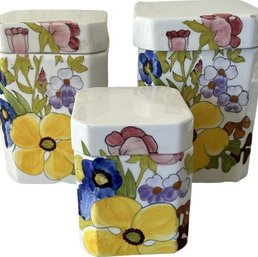 Floral Canisters Made In Italy - 5' To 8' Tallest
