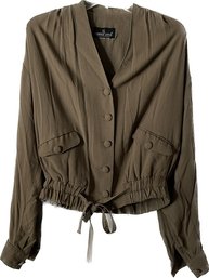 Carol Little Petites. Ladies Jacket. Silky Material. No Size. May Be A Small. Olive Brown Color.