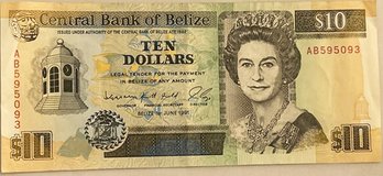 $10 Belize Dollar Banknote