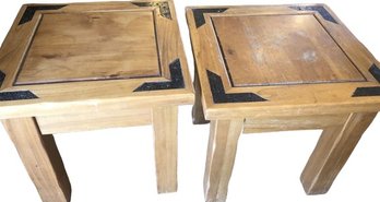 Wood End Tables, Made In Mexico, 23.75x23.75x23.25H