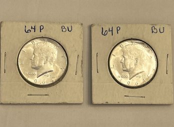 Two 1964 Kennedy Half Dollars (BU)