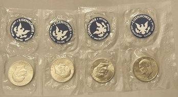 Four 1972 Eisenhower Liberty Silver Dollars - 2 Of 3