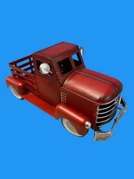 Toy Truck - Metal Replica Of Antique Red Pickup Truck (12x6.5x6)