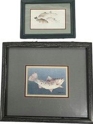 A Pair Of Framed Fish Prints: 11x13 & 7x9