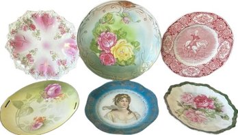 Six Vintage Plates. Largest 12 & Smallest 9