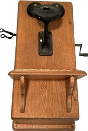 Antique Oak Wood Telephone