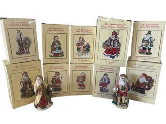 10 New In Box International Santa Claus Collection Figures