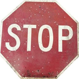 Full Size Stop Sign - Shows Wear, 30in