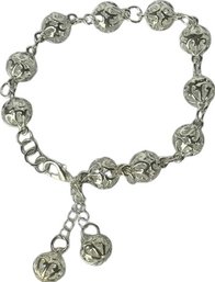 Sterling Silver Beaded Bracelet  - 5'Length