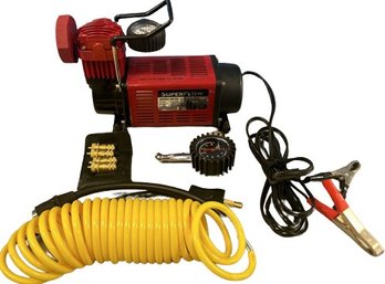 Super Flow Compact Air Compressor (Jumper Cable Powered) Approximately 10.5x8.5x8