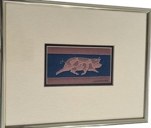 Original, Signed Artwork, Pig By Alice Woodrome. Certificate Of Authenticity Included