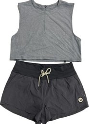 Lululemon Womens Crop Tank & Lined Vuori Shorts- No Visible Sizing, Likely Size Small