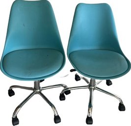 2 Armless Office Desk Chair With Wheels