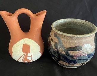 Pottery Bowl & Vase.