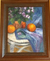 Framed Oranges And Blue, 23x19 Artwork