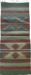 Red / Brown Woven Native American Rug - 29 Height, 18' Length