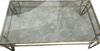 Glass And Metal Coffee Table, 54x30x16H
