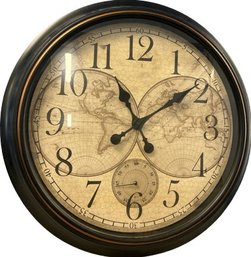 Decorative World Atlas Themed Wall Hanging Clock-Needs Batteries (24x24x2.5)