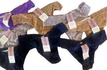 8 Pairs Of Hanky Panky Thong Underwear New With Tags. 2 Camel, 3 Navy, 2 Lavender And 1 Purple.