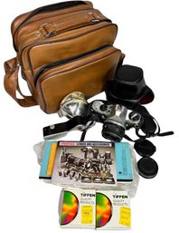 Pentax ME Super, Kodalite Flash Holder And Leather Bag - 6'