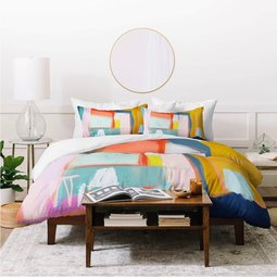 (New) Society6 Sewzinski The Balcony Pillowcase(s) Comforter Set With Pillow Sham(s), KING