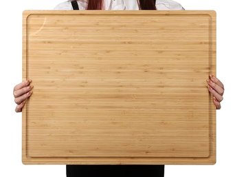 (New) Extra Large 100% Organic Bamboo Cutting Board, 24x18 Inch Butcher Block Chopping/Carving Board