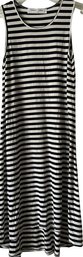 SONNET JAMES, Ladies Play Dress, Size XS, Black Stripes. Dress Designed To Be Shorter In Front