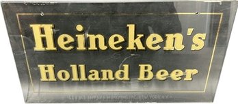 Glass Heinekens Holland Beer Sign - 18Lx9.5W