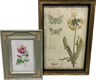 Pair Framed Floral Artwork (9x13 & 7x9)